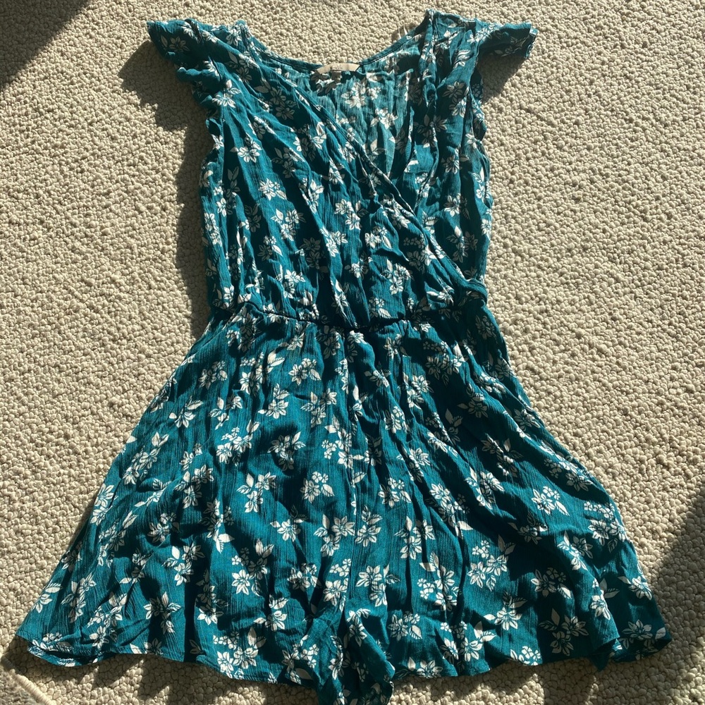 Floral Teal Romper made in Italy